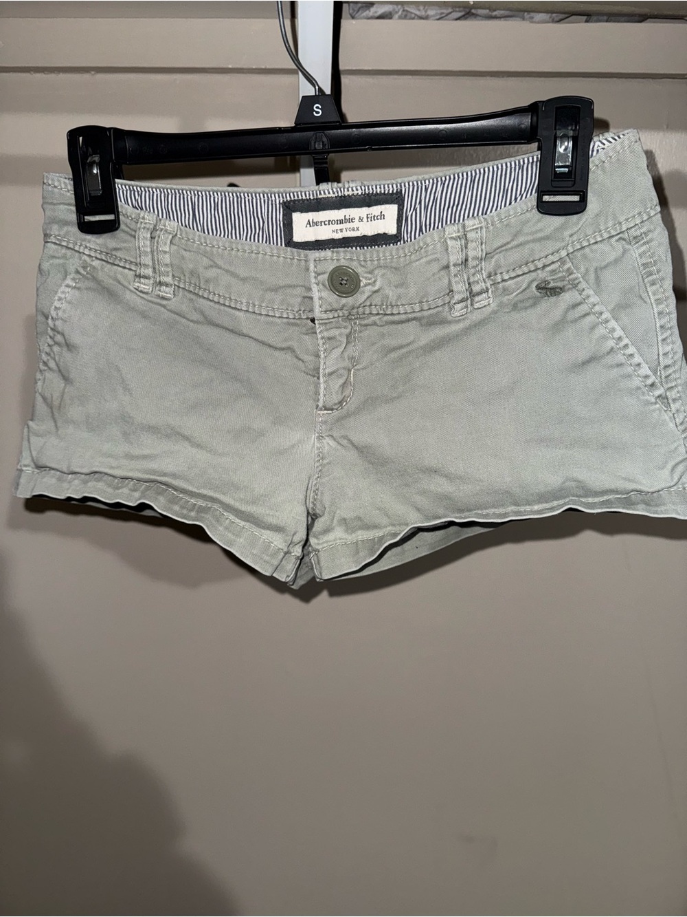 Abercrombie & Fitch Sage Green Cotton Jean Shorts
